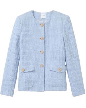 St. John Textured Cotton Jacket - Blue