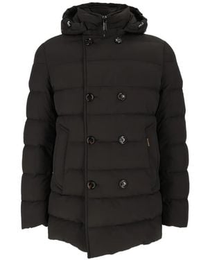 Moorer Florio-Kn Double-Breasted Padded Coat - Black