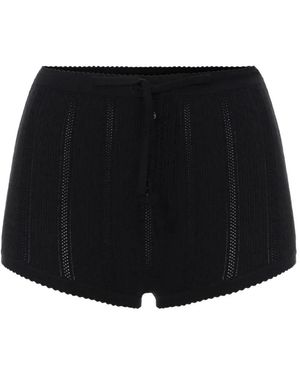 Elisabetta Franchi Culotte En Maille Ajourée - Black