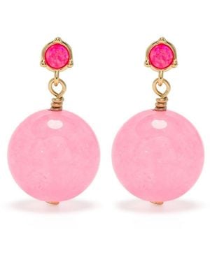 Anni Lu Pendientes con bolas colgantes - Rosa