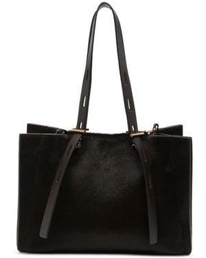 MINOBOSSI Cabas Paulina En Cuir Façon Poulain - Noir