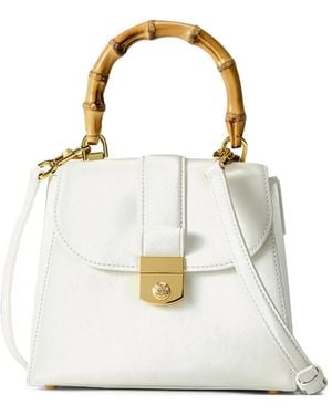 Veronica Beard Avenue Bamboo-Handle Tote Bag - White