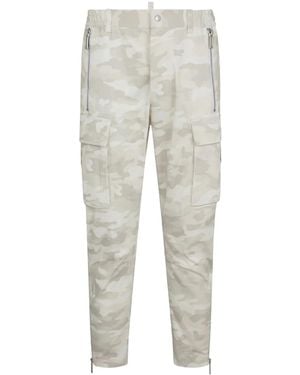 DSquared² Tapered Camouflage-Print Cargo Trousers - Grey