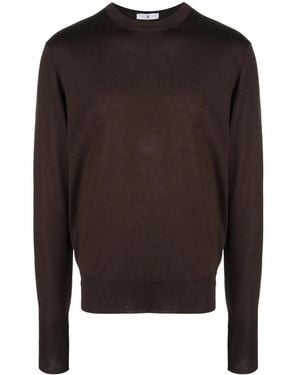 PT Torino Crew-Neck Fine-Knit Jumper - Brown