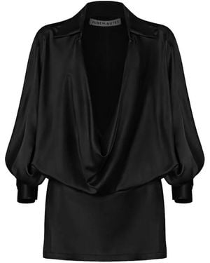 Nineminutes The Mona Draped Mini Dress - Black