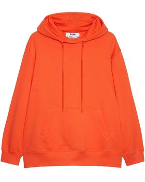 MSGM Logo-Print Hoodie - Orange