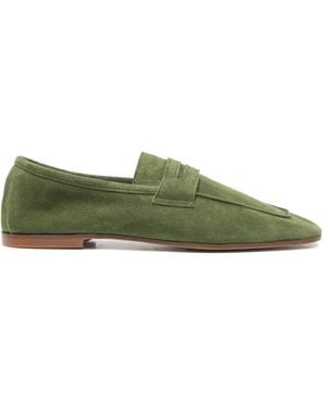 SOPHIQUE Square-Toe Suede Loafers - Green