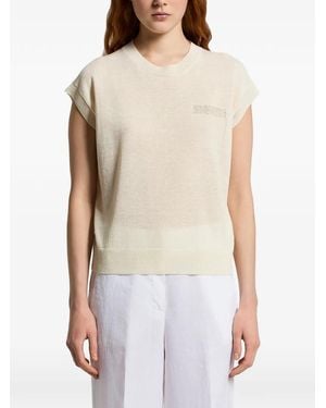 Peserico Pocket Knitted Top - White