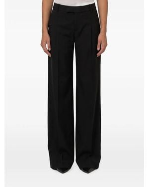 FEDERICA TOSI Pressed-Pleat Wide-Leg Pants - Black