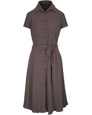 Kiton Belted Shirt Dress - Brown