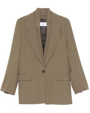 Ferragamo Notched-Lapel Blazer - Natural
