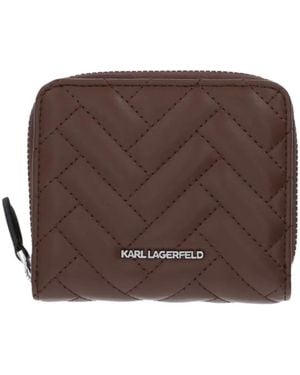KARL LAGERFELD Quilted Leather Wallet - Brown