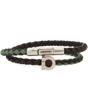 Ferragamo Bracelet Gancini À Design Bicolore - Blanc