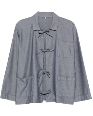 Baserange Liber Bow-Fastening Shirt - Grey