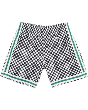 Mitchell & Ness X Nba Boston Celtics Checked Shorts - White
