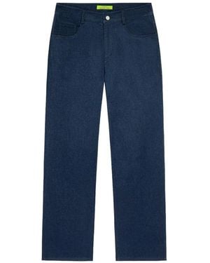 Shanghai Tang Relaxed Straight-Leg Jeans - Blue