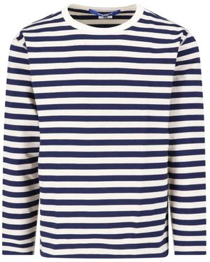 Junya Watanabe Striped Long-Sleeve Sweater - Blau