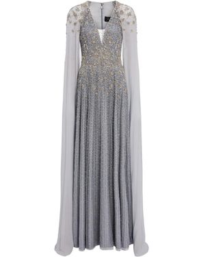 Jenny Packham Abito Lungo Con Decorazione - Grigio