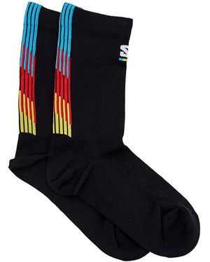 Salomon Pulse Race Flag Stripe-Detail Ankle Socks - Blue
