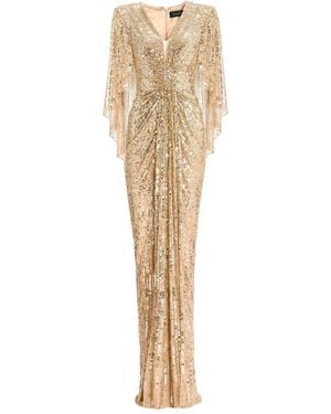 Jenny Packham Carrie Sequin Embellished Dress - Natural
