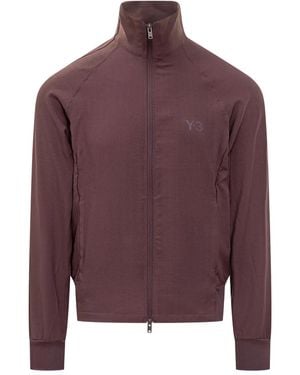Y-3 Logo-Print Track Sweatshirt - Purple