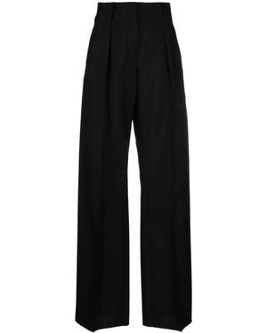 Ferragamo High-Waisted Wide-Leg Trousers - Black