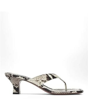 Paris Texas Portofino Snakeskin-Effect Sandals - White