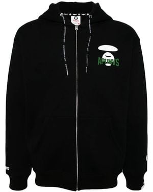 Aape By A Bathing Ape Logo-Print Hooded Jacket - Black