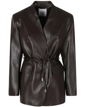 Isabelle Blanche Belted Single-Breasted Jacket - Black
