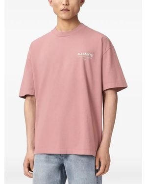 AllSaints Backstage Logo-Print T-Shirt - Pink