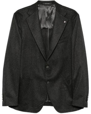 Tagliatore Notched-Lapel Single-Breasted Blazer - Black