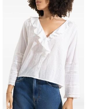Doen Huguette Ruffled Lace Shirt - White