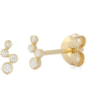 Mateo Bezel-Cut Diamond Earrings - Metallic