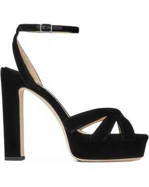 Jimmy Choo Kove Velvet Platform Sandals - Black