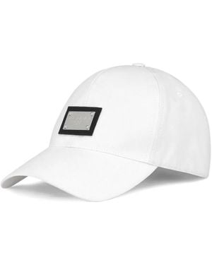 Dolce & Gabbana Casquette De Baseball En Coton À Étiquette De Marque - White