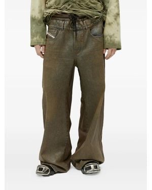 DIESEL Metallic-Effect Drawstring Jeans - Green