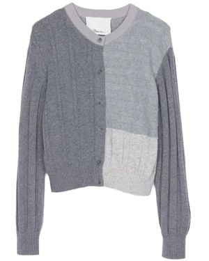 3.1 Phillip Lim Cable-Knit Patchwork Cardigan - Grey