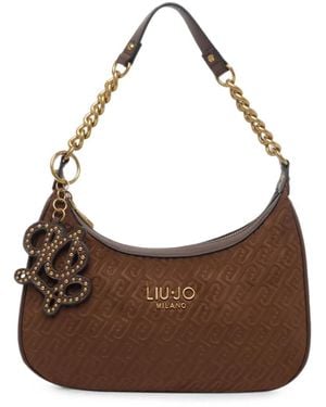 Liu Jo Ketten-Tote Bag Mit Monogramm-Prägung - Braun