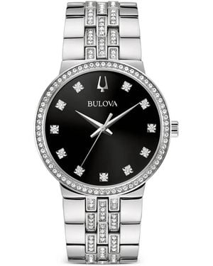 Bulova Crystal-Embellished 40Mm Watch - Black