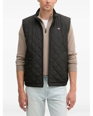 GANT Quilted-Finish Windcheater Gilet - Black