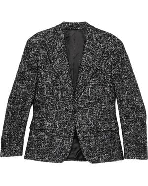 KARL LAGERFELD Glitter-Effect Tweed Blazer - Grey