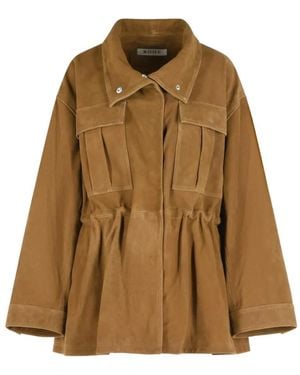 Rohe Drawstring-Waist Suede Jacket - Brown