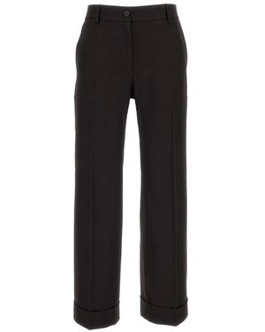 Alberto Biani Turned-Up Hem Pants - Black