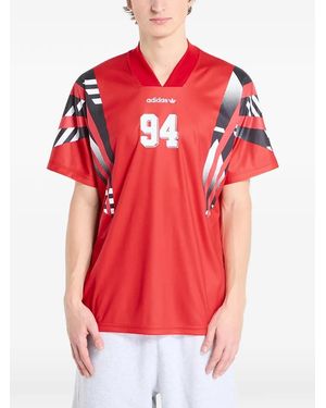 adidas Santiago V-Neck Jersey T-Shirt - Red