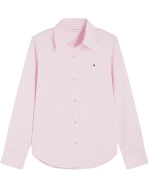 Tommy Hilfiger Logo-Embroidered Button-Down Shirt - Pink