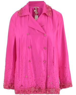 Péro Veste En Soie À Boutonnière Croisée - Pink