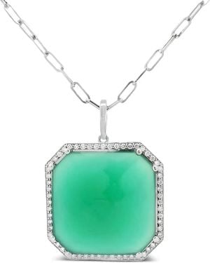 Lisa Nik 18K Agate And Diamond Necklace - Green