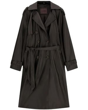 Guess Faux Leather Trench Coat - Black