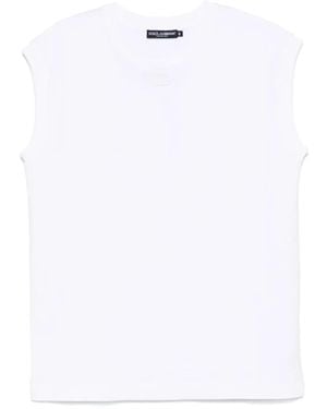Dolce & Gabbana Top Smanicato Con Scollo Rotondo - Bianco