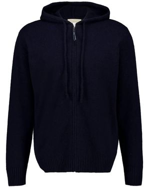 120% Lino Gestrickte Kapuzenjacke - Blau